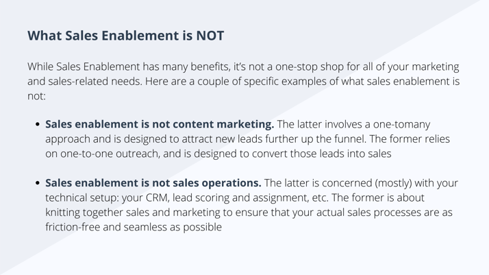 What Sales Enablement is NOT 